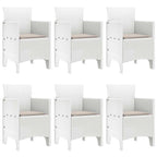 Garden Dining Set 7 pcs White Polt rattan