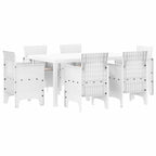 Garden Dining Set 7 pcs White Polt rattan
