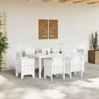 Garden Dining Set 7 pcs White Polt rattan
