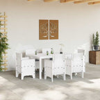 Garden Dining Set 7 pcs White Polt rattan