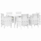 Garden Dining Set 7 pcs White Polt rattan