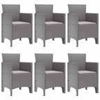 Garden Dining Set 7 pcs Light Grey Polt rattan