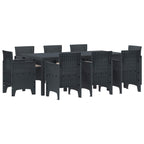 Garden Dining Set 9 pcs Anthracite Polypropylene
