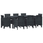 Garden Dining Set 9 pcs Anthracite Polypropylene