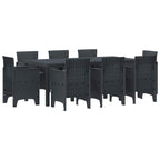 Garden Dining Set 9 pcs Anthracite Polypropylene