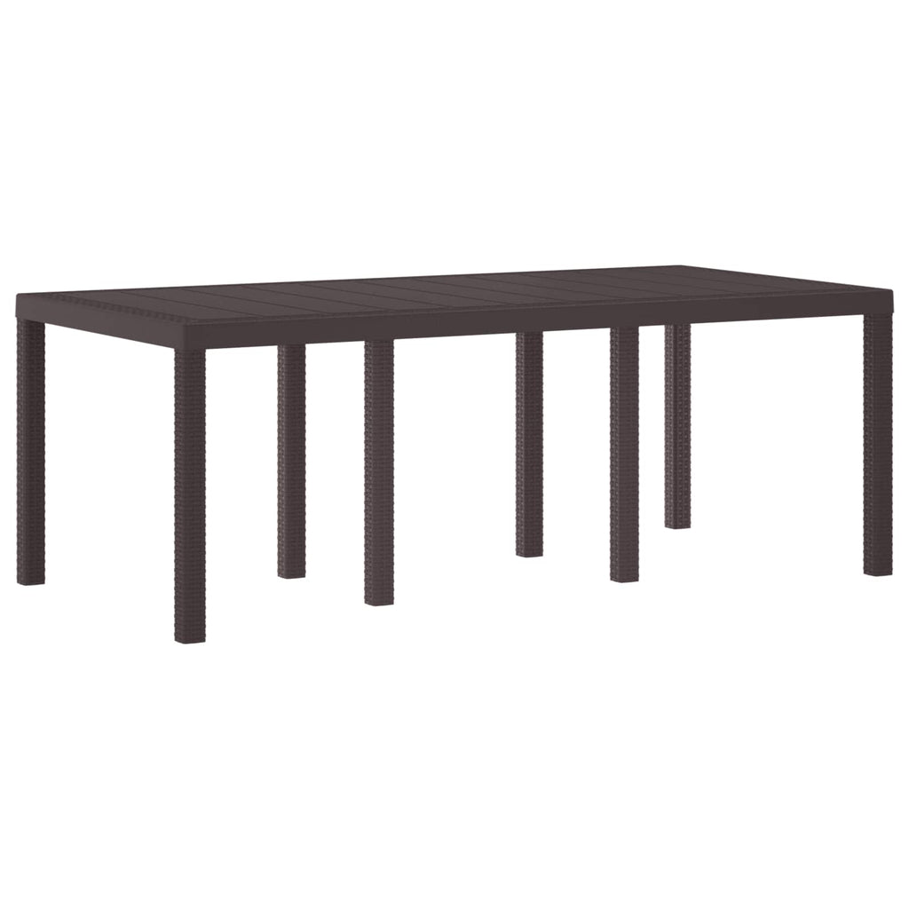 Garden Dining Set 9 pcs Brown Polypropylene