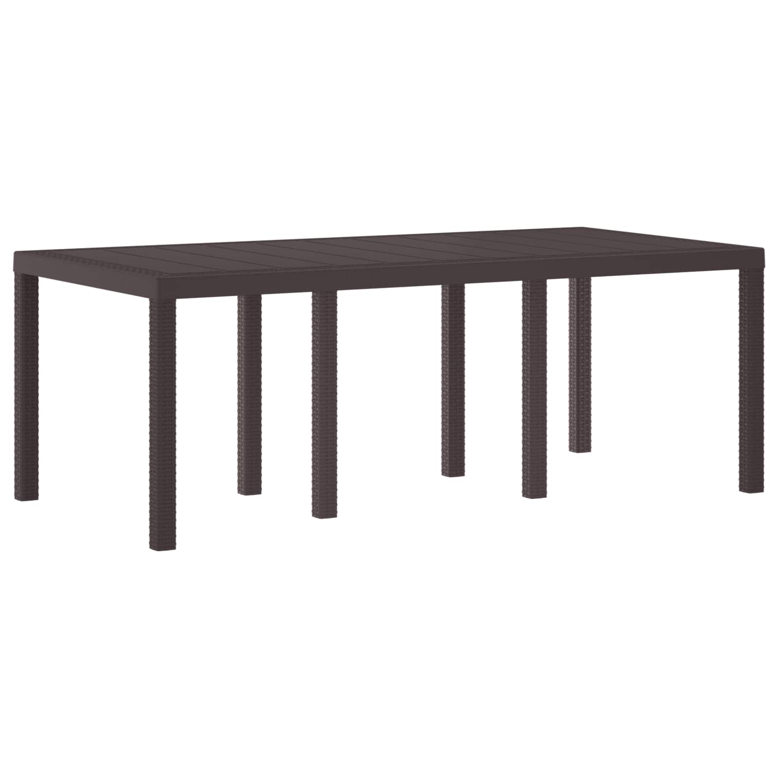 Garden Dining Set 9 pcs Brown Polypropylene