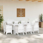Garden Dining Set 9 pcs White Polypropylene