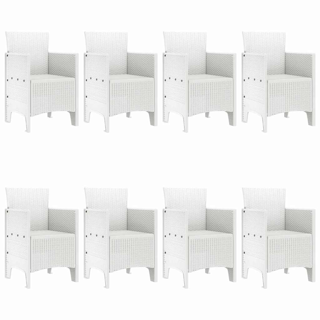 Garden Dining Set 9 pcs White Polypropylene