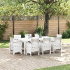 Garden Dining Set 9 pcs White Polypropylene