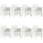 Garden Dining Set 9 pcs White Polypropylene