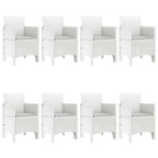 Garden Dining Set 9 pcs White Polypropylene