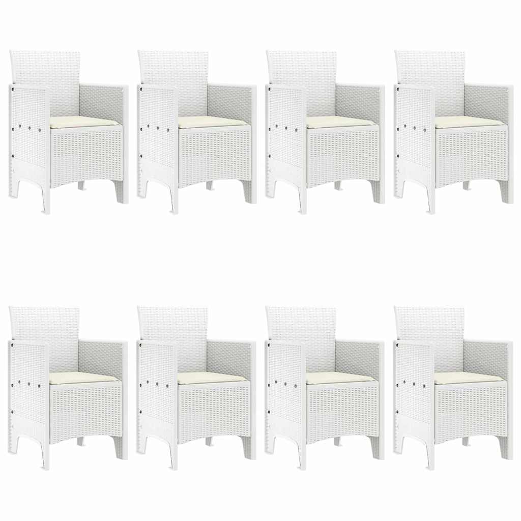 Garden Dining Set 9 pcs White Polypropylene