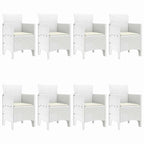 Garden Dining Set 9 pcs White Polypropylene
