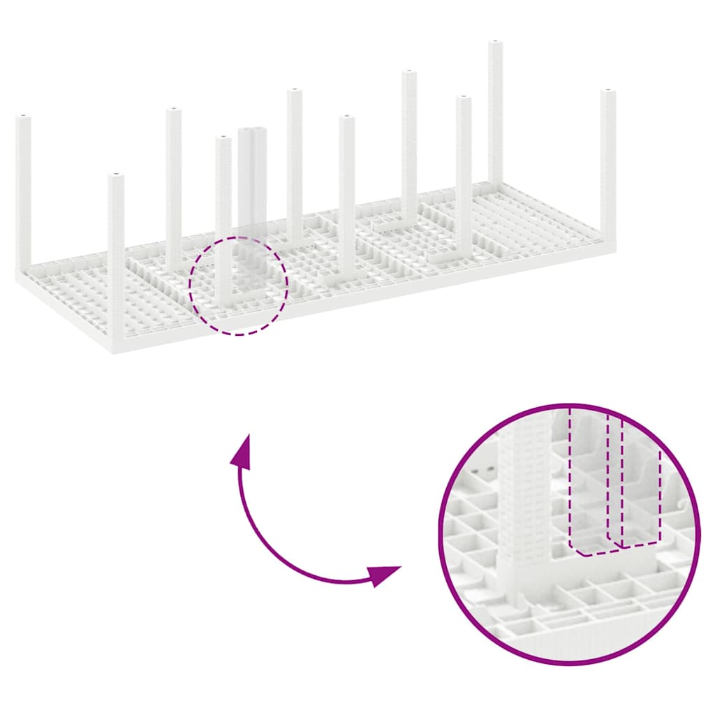 Garden Dining Set 11 pcs White Polypropylene