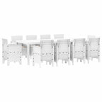 Garden Dining Set 11 pcs White Polypropylene