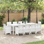 Garden Dining Set 11 pcs White Polypropylene