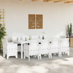 Garden Dining Set 11 pcs White Polypropylene