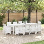 Garden Dining Set 11 pcs White Polypropylene