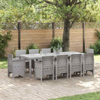 Garden Dining Set 11 pcs Light Grey Polypropylene