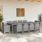 Garden Dining Set 11 pcs Light Grey Polypropylene