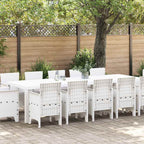 Garden Dining Set with Cushion 13 pcs White and Light grey