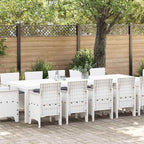 Garden Dining Set 13 pcs White Synthetic rattan and Metal