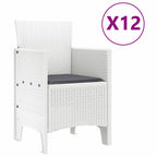 Garden Dining Set 13 pcs White Synthetic rattan and Metal