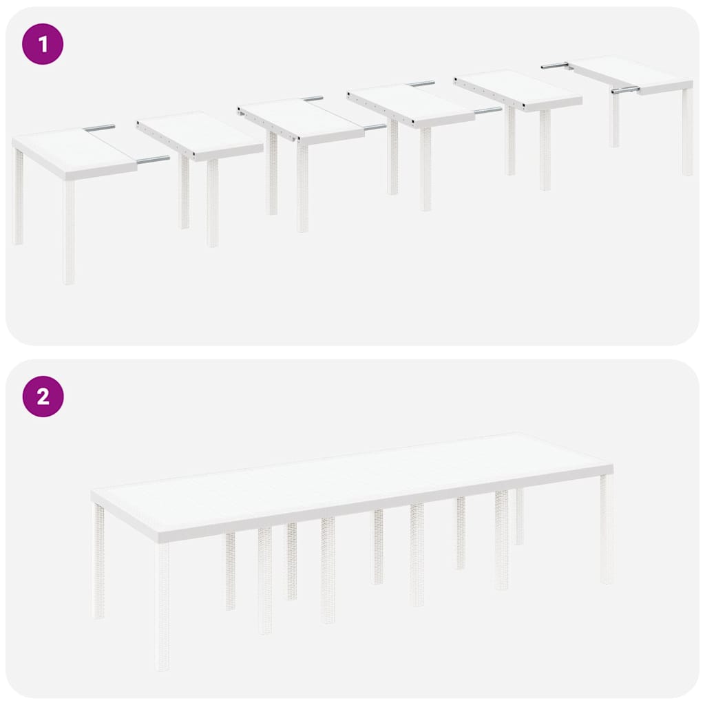 Garden Dining Set 13 pcs White Poly rattan and Cotton