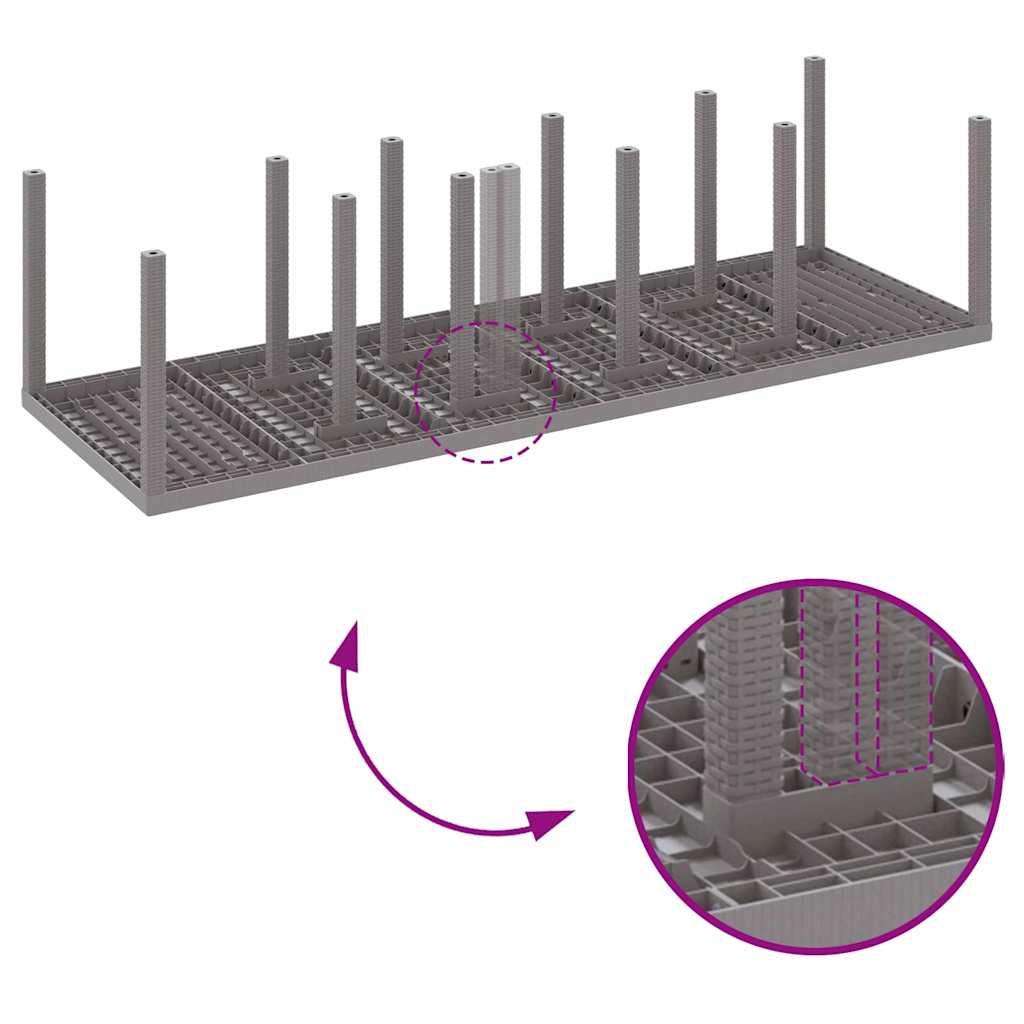 Garden Dining Set with Cushion 13 pcs Light Grey Poly rattan