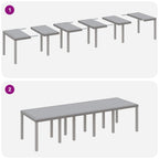 Garden Dining Set with Cushion 13 pcs Light Grey Poly rattan