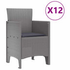 Garden Dining Set with Cushion Light grey and Anthracite