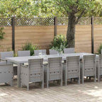 Garden Dining Set with Cushion 13 pcs Light grey