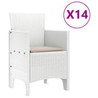 Garden Dining Set 15 pcs White Polt rattan