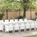 Garden Dining Set 15 pcs White Polt rattan