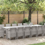 Garden Dining Set 15 pcs Light Grey Polt rattan
