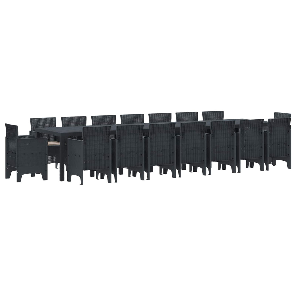 Garden Dining Set with Cushions 17 pcs Anthracite PP