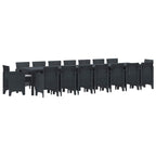 Garden Dining Set with Cushions 17 pcs Anthracite PP