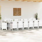 Garden Dining Set with Cushions with Cushion 17 pcs White PP
