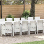 Garden Dining Set with Cushions with Cushion 17 pcs White PP
