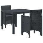 Garden Dining Set 3 pcs Anthracite Polypropylene