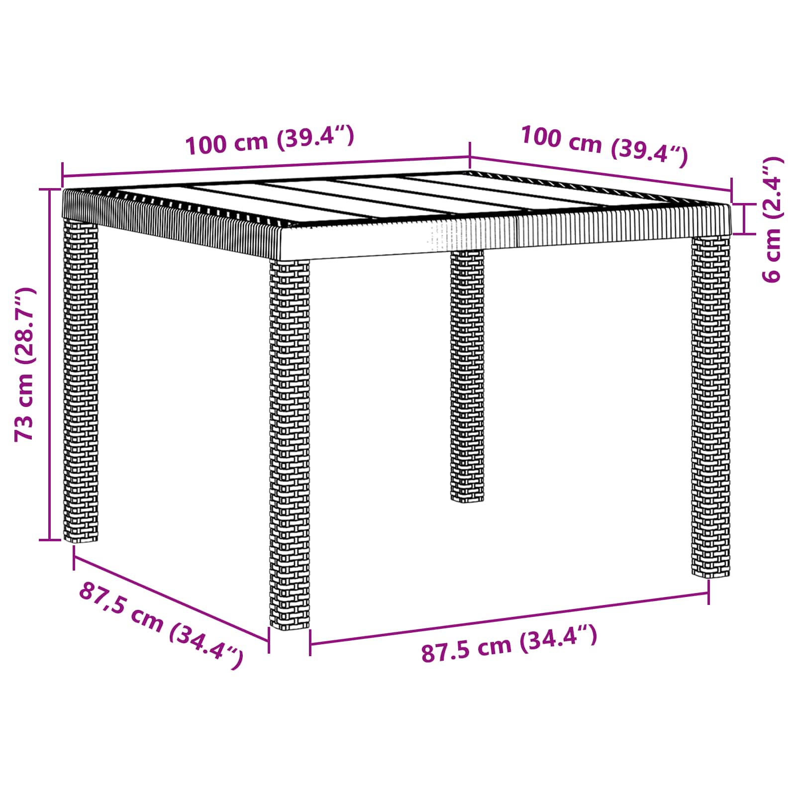 Garden Dining Set 3 pcs Brown Polypropylene
