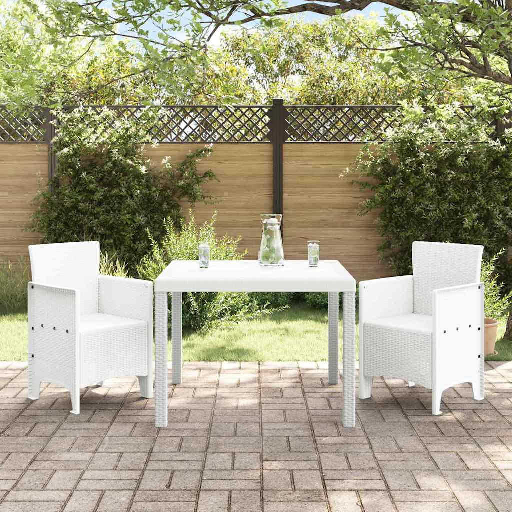 Garden Dining Set 3 pcs White Polypropylene