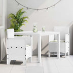 Garden Dining Set 3 pcs White Polypropylene