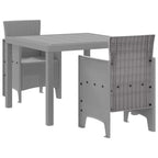 Garden Dining Set 3 pcs Light Grey Polypropylene