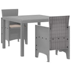 Garden Dining Set 3 pcs Light Grey Polypropylene