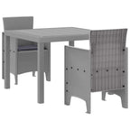 Garden Dining Set 3 pcs Light Grey Polypropylene