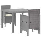 Garden Dining Set 3 pcs Light Grey Polypropylene