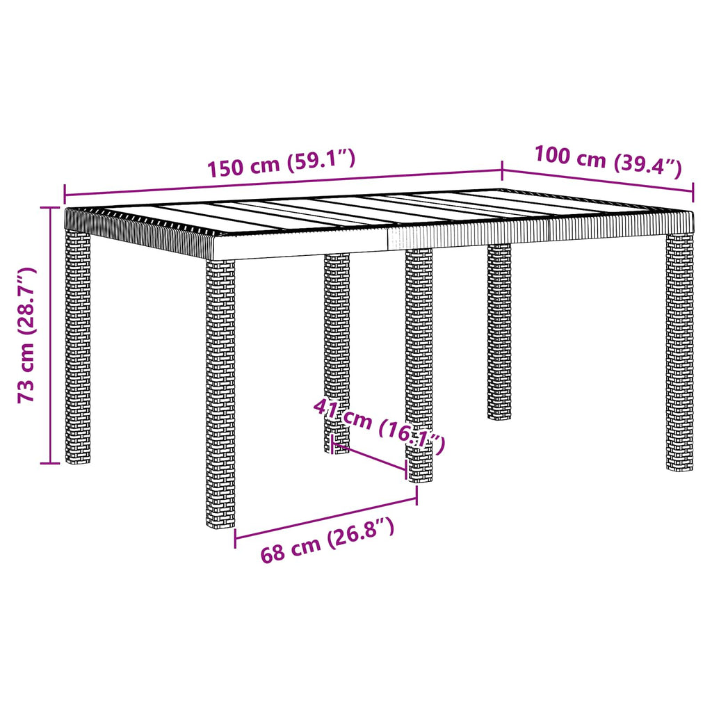 Garden Dining Set 5 pcs Anthracite Polt rattan