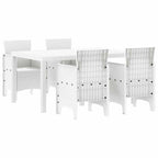 Garden Dining Set 5 pcs White Polt rattan